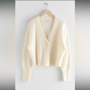 & OTHER STORIES Alpaca Blend Puff Sleeve Cardigan Size XS